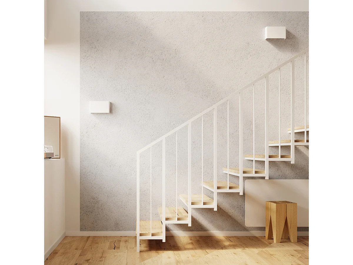 Appliques Overaqua moderne en acier - 2 sources lumineuses 3000K - L.25 x H.15 cm - blanc