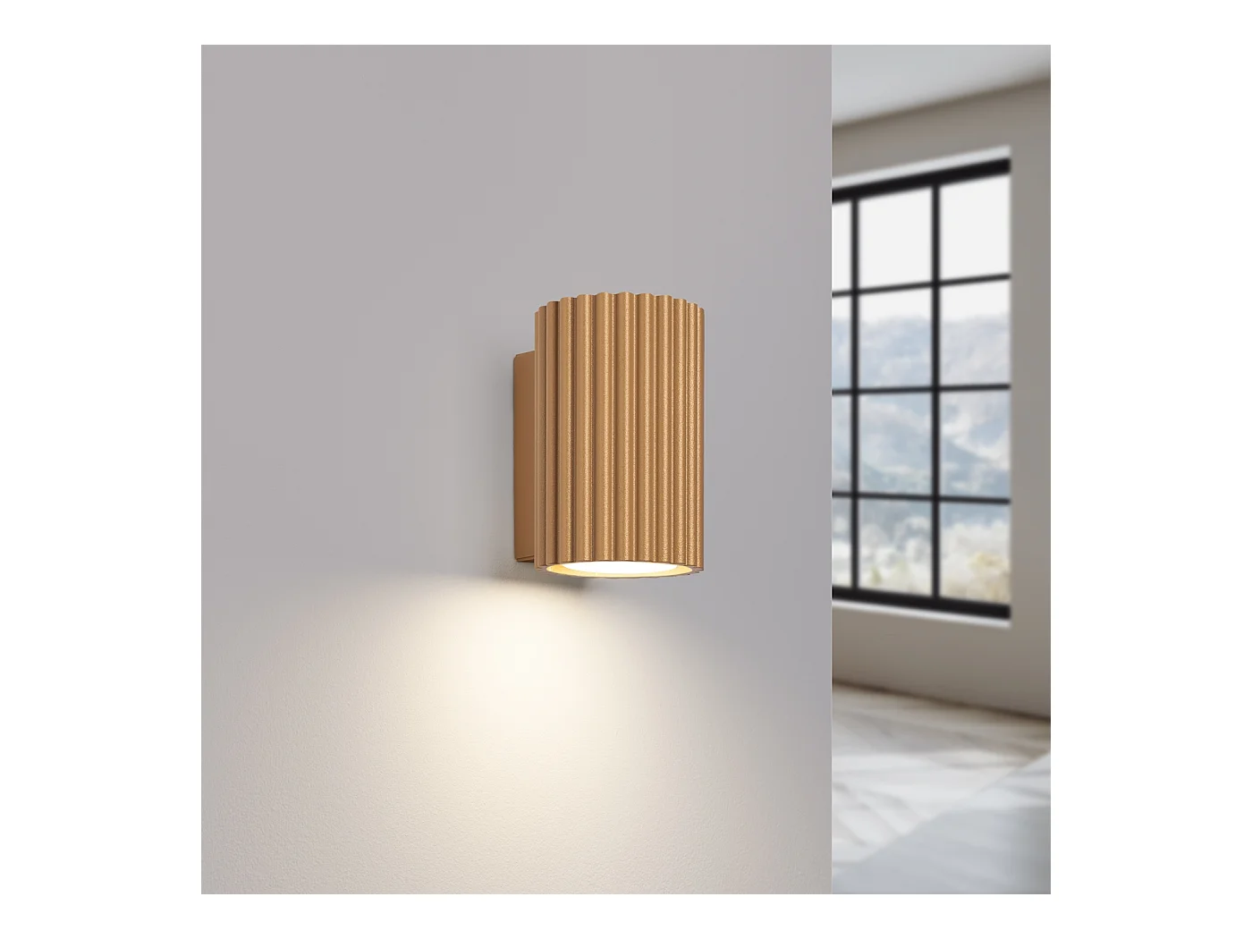 Wandleuchte Gloow minimalistisch aus  Aluminium - 1 lichtquellen 4000K - L.6,5 x H. cm - golden