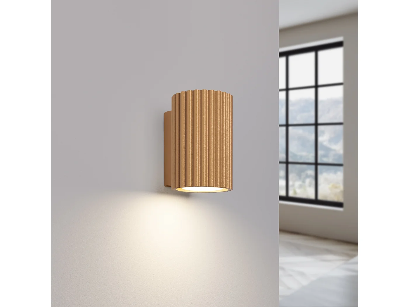 Applique Gloow minimaliste en aluminium - 1 sources lumineuses 4000K - L.6,5 x H.10 cm - doré