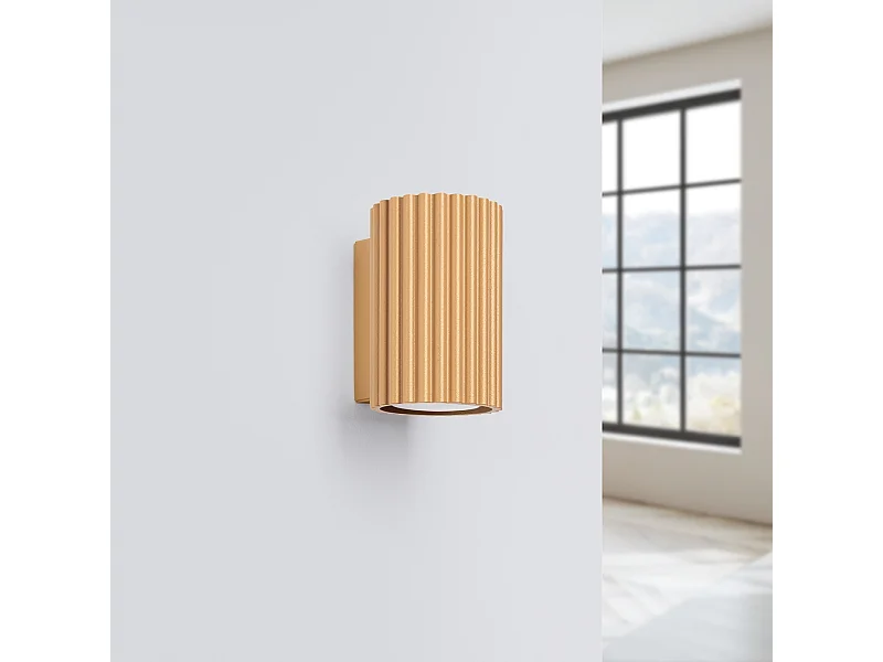 Luminária de parede Gloow minimalista, alumínio - 1 fontes de luz 4000K - L.6.5 x H.10 cm - dourado