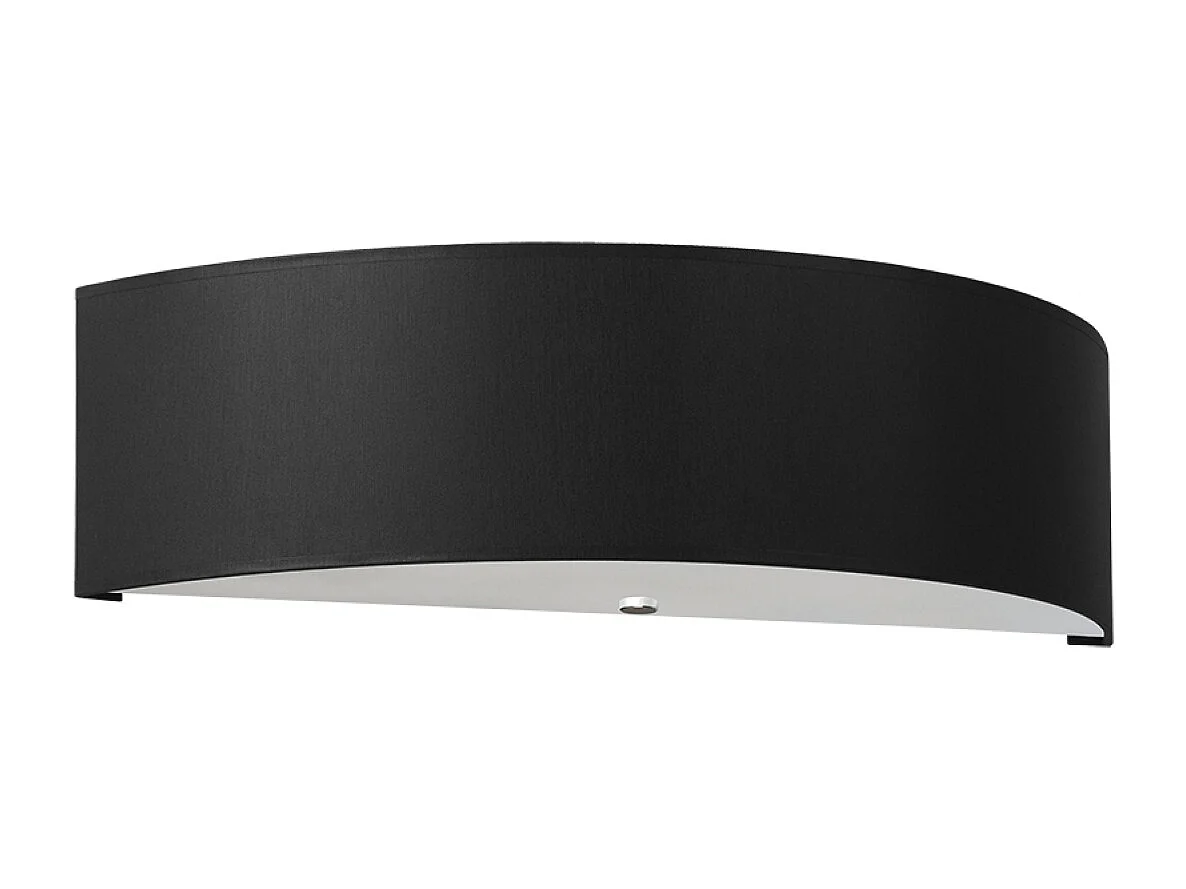 Appliques Kalmaris minimaliste en tissu/verre/acier - 2 sources lumineuses 3000K - L.45 x H.12 cm - noir