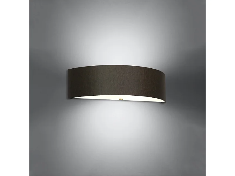 Appliques Kalmaris minimaliste en tissu/verre/acier - 2 sources lumineuses 3000K - L.45 x H.12 cm - noir