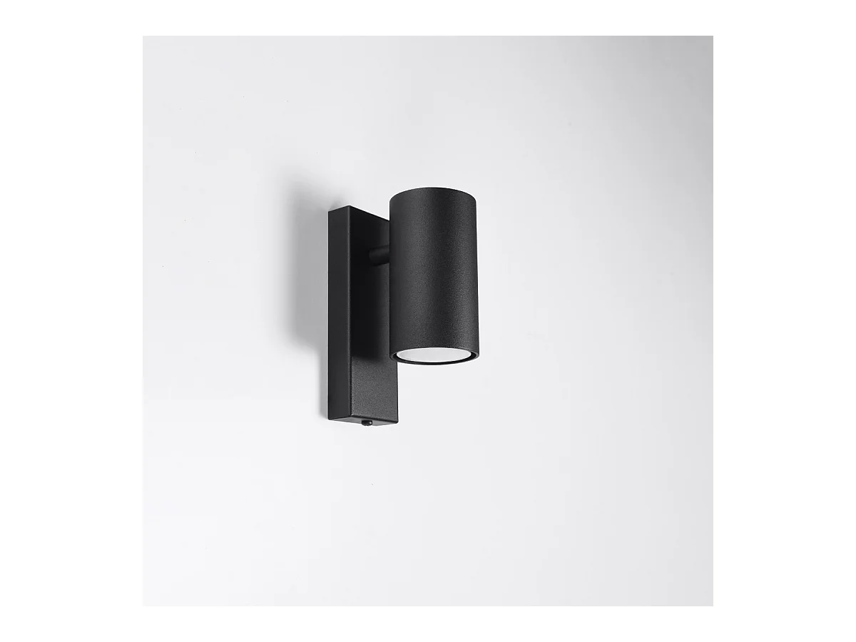 Kinkiety nowoczesny Nutiq, stal - 1 źródło światła 3000K - L.6 x H.15 cm - czarny