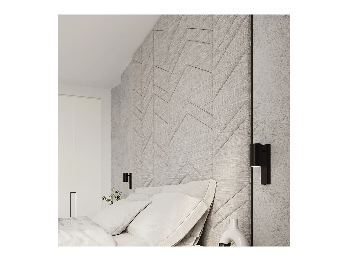 Kinkiety nowoczesny Nutiq, stal - 1 źródło światła 3000K - L.6 x H.15 cm - czarny