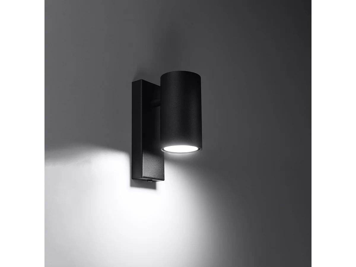 Appliques Nutiq moderne en acier - 1 sources lumineuses 3000K - L.6 x H.15 cm - noir