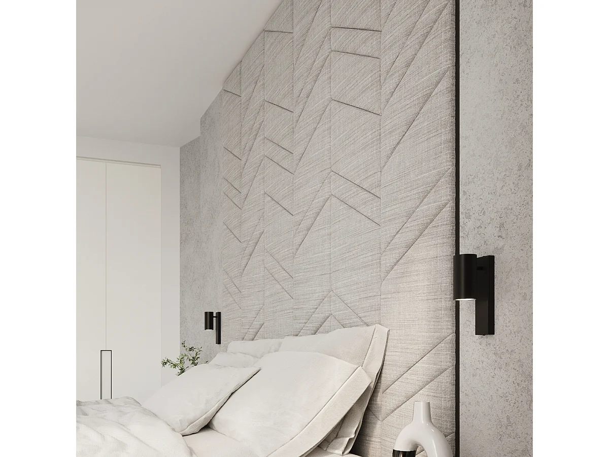 Appliques Nutiq moderne en acier - 1 sources lumineuses 3000K - L.6 x H.15 cm - noir