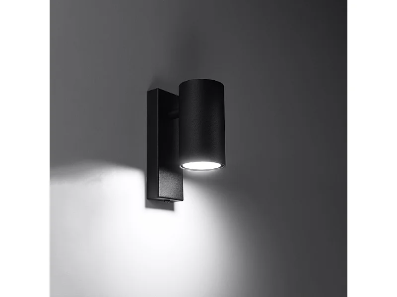 Appliques Nutiq moderne en acier - 1 sources lumineuses 3000K - L.6 x H.15 cm - noir