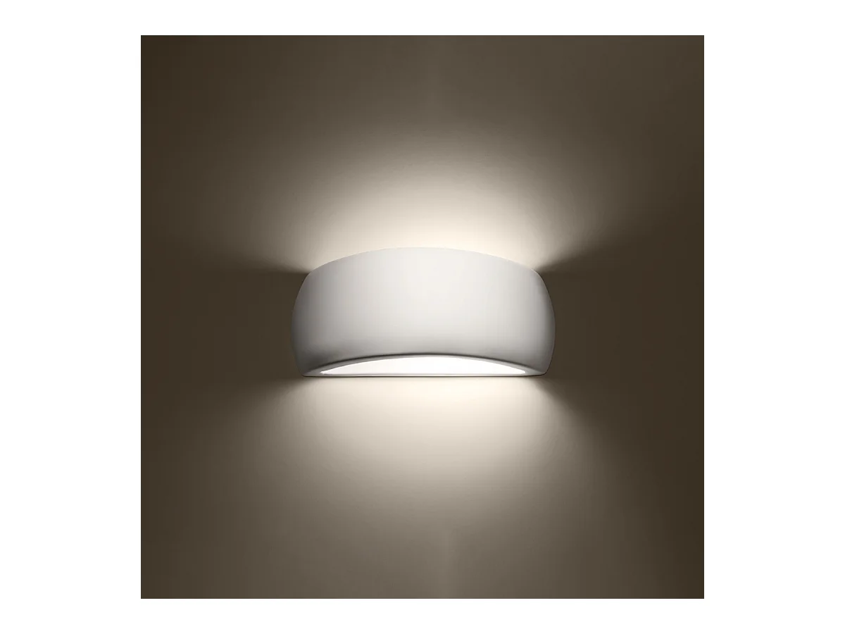 Lampade da parete Torow moderno di ceramica - 1 sorgenti luminose 4000K - L.32 x A.13,5 cm - bianco