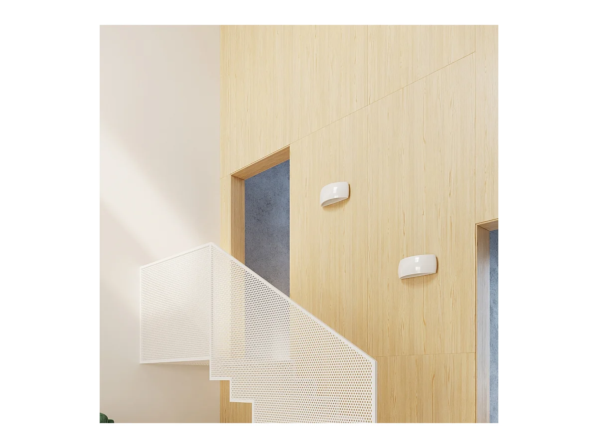 Lampade da parete Torow moderno di ceramica - 1 sorgenti luminose 4000K - L.32 x A.13,5 cm - bianco