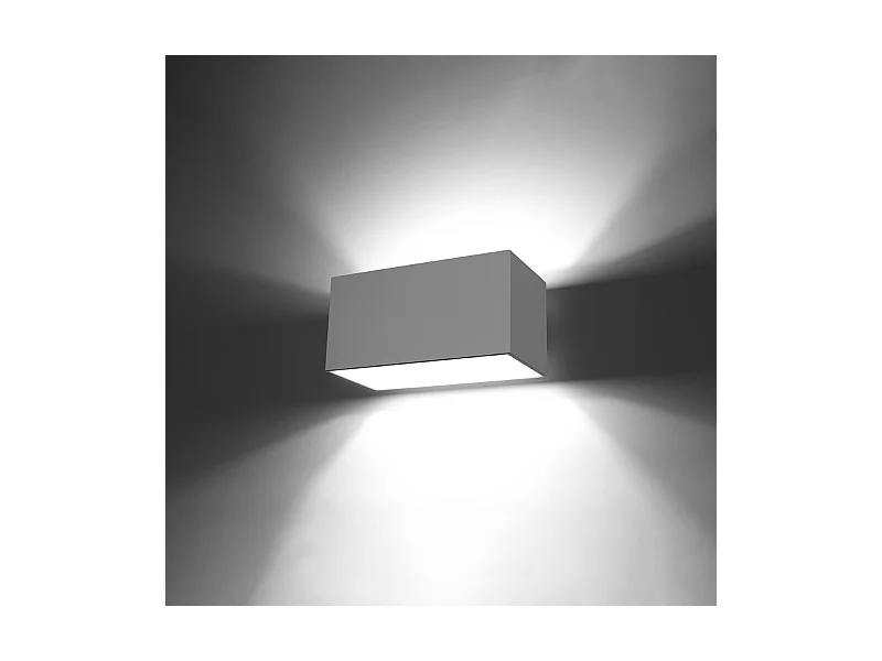 Lampade da parete Quadx maxi moderno di alluminio - 2 sorgenti luminose 3000K - L.20 x A.10 cm - bianco