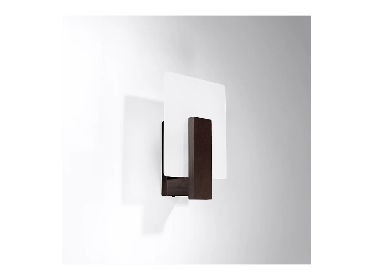 Wandlampen Nappo skandinavisch aus  Holz/Glas - 1 lichtquellen 3000K - L.16 x H. cm - Wenge