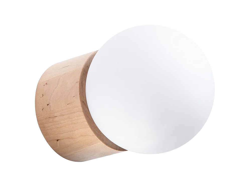 Wandlampen Lust modern van  - 1 lichtbronnen 4000K - L.12 x H.12 cm - natuurlijk hout