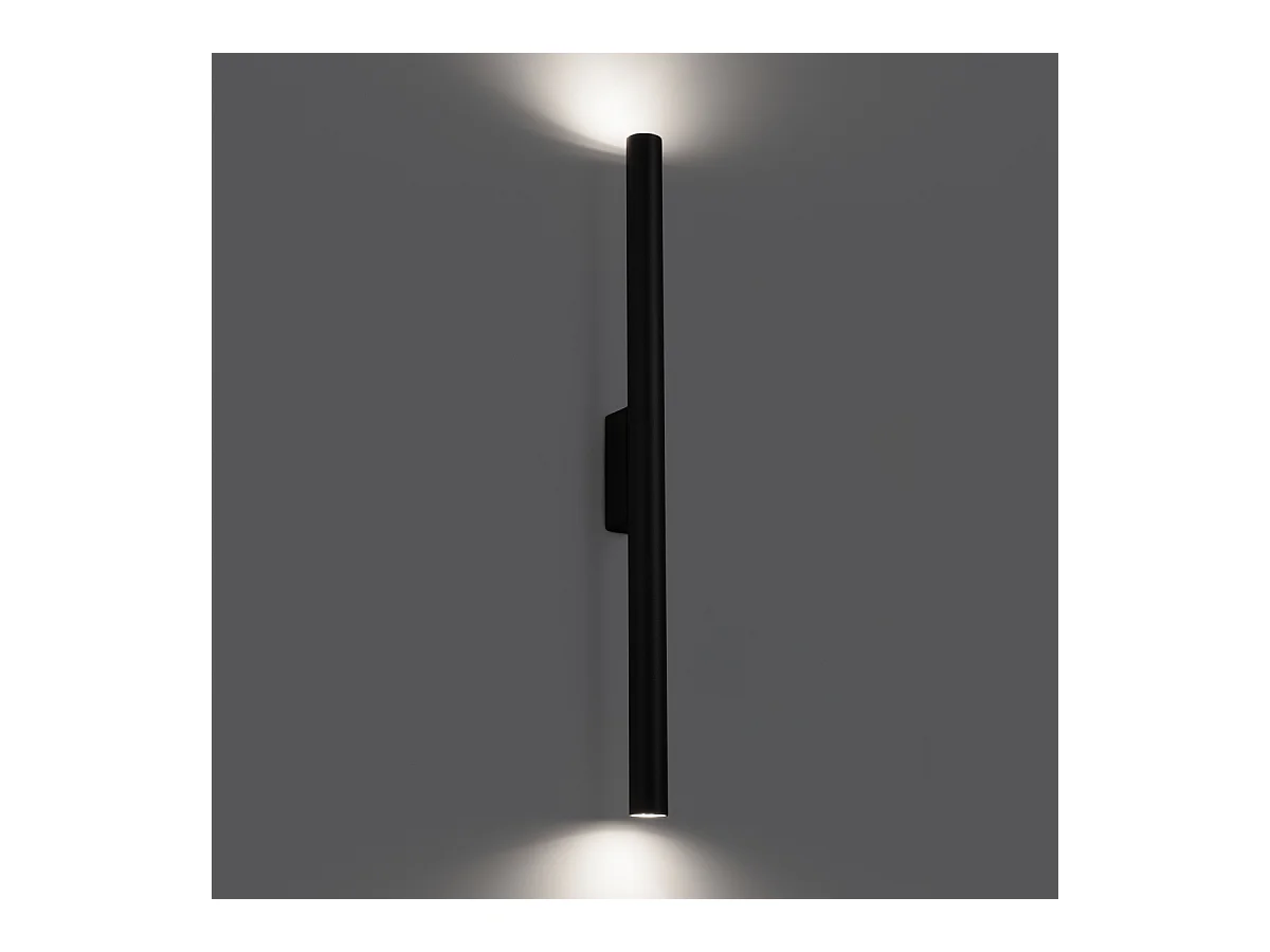 Appliques Brill moderne en acier - 2 sources lumineuses 4000K - L.2,5 x H.50 cm - noir