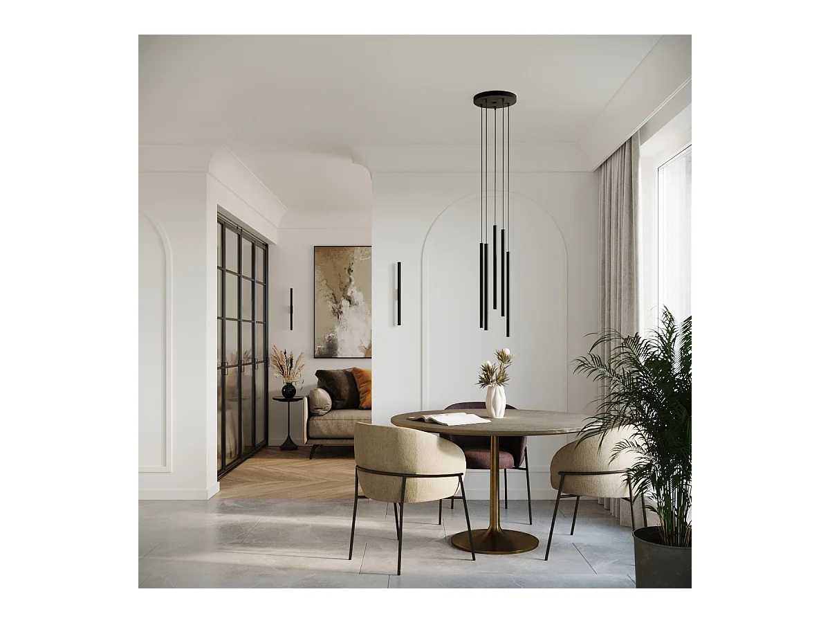 Appliques Brill moderne en acier - 2 sources lumineuses 4000K - L.2,5 x H.50 cm - noir