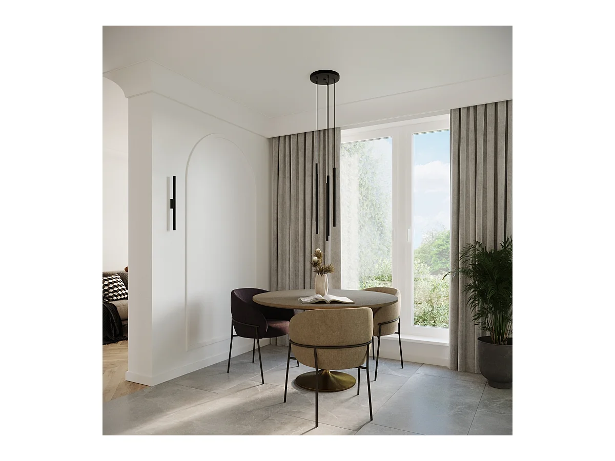 Appliques Brill moderne en acier - 2 sources lumineuses 4000K - L.2,5 x H.50 cm - noir