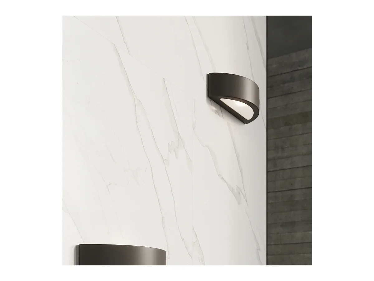 Wandlampen Gloim modern aus  Keramik/Glas - 1 lichtquellen 3000K - L.40,5 x H. cm - Schwarz