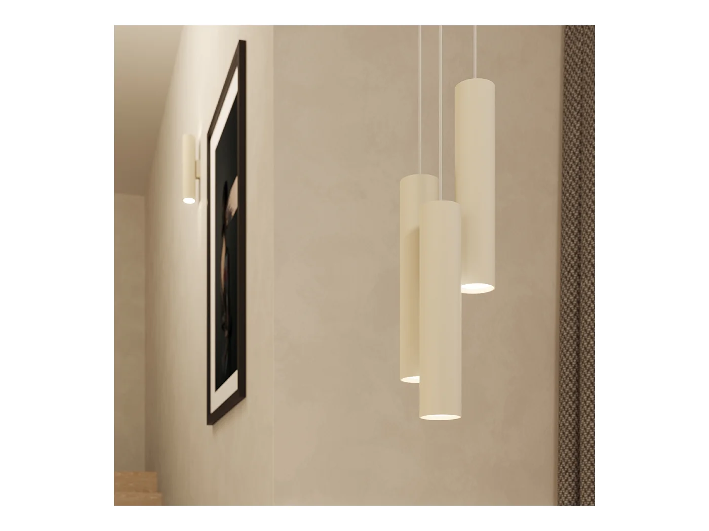 Luminária de parede Toris sótão, aço - 2 fontes de luz 3000K - L.6 x H.30 cm - bege