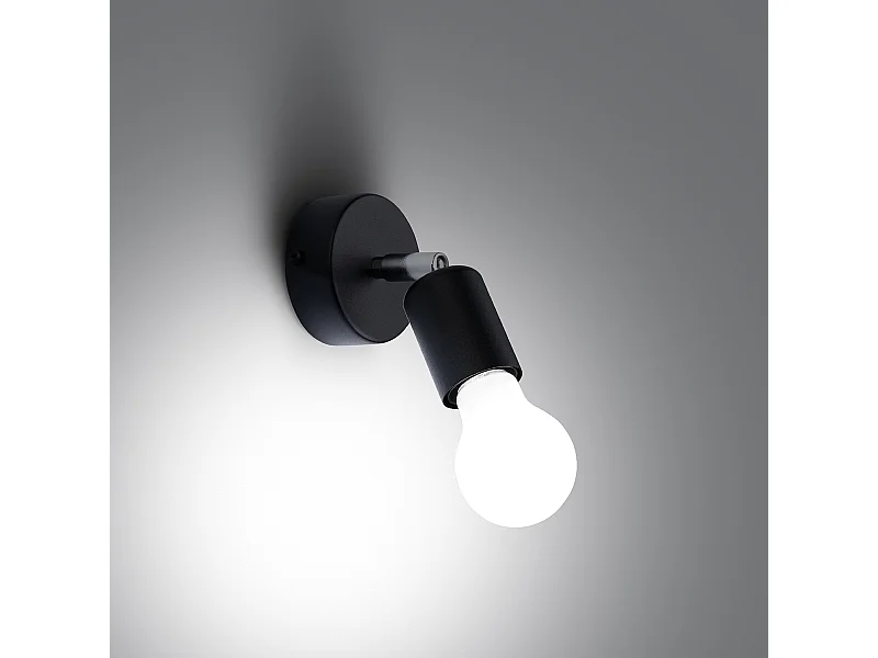 Wandlampen Synfex minimalistisch van  - 1 lichtbronnen 3000K - L.8 x H.14 cm - zwart