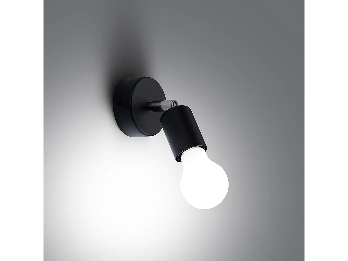 Appliques Synfex minimaliste en acier - 1 sources lumineuses 3000K - L.8 x H.14 cm - noir