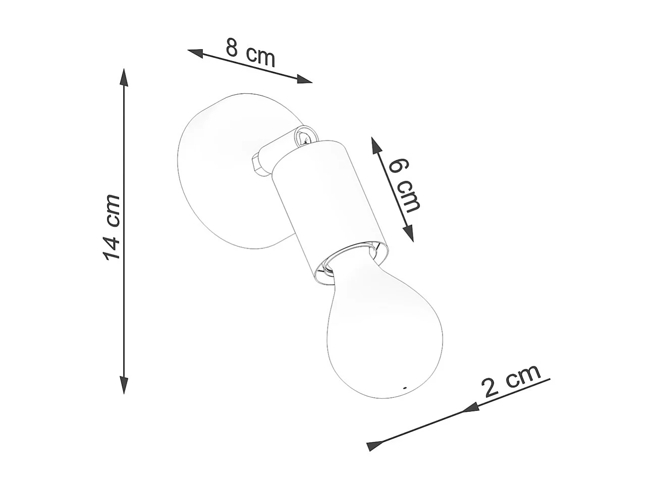 Appliques Synfex minimaliste en acier - 1 sources lumineuses 3000K - L.8 x H.14 cm - noir
