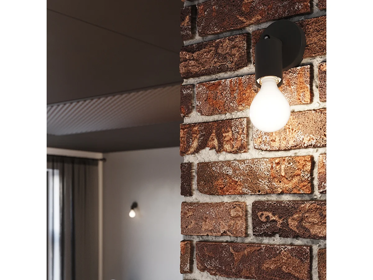 Appliques Synfex minimaliste en acier - 1 sources lumineuses 3000K - L.8 x H.14 cm - noir