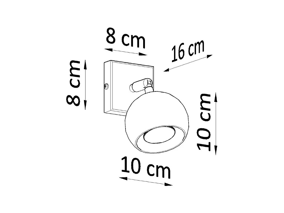 Kinkiety nowoczesny Rayis, stal - 1 źródło światła 3000K - L.10 x H.10 cm - czarny