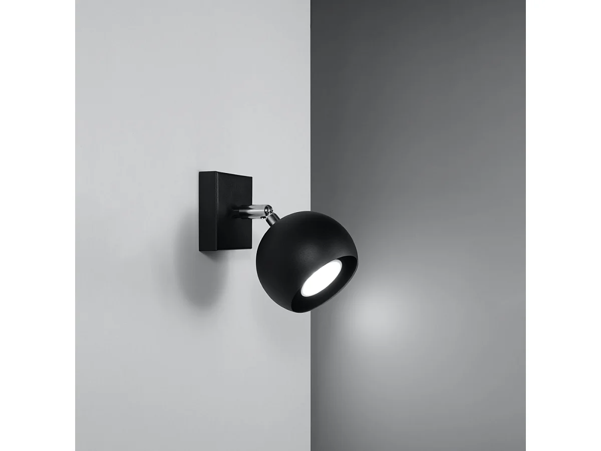 Appliques Rayis moderne en acier - 1 sources lumineuses 3000K - L.10 x H.10 cm - noir