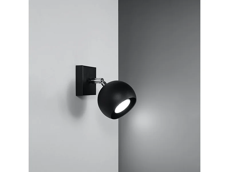 Candeeiros de parede Rayis moderno, aço - 1 fontes de luz 3000K - L.10 x H.10 cm - preto