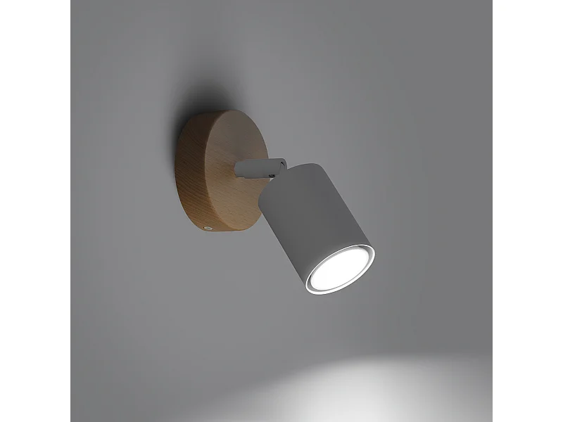 Wandlampen Flare modern van  - 1 lichtbronnen 3000K - L.16 x H.16 cm - wit hout