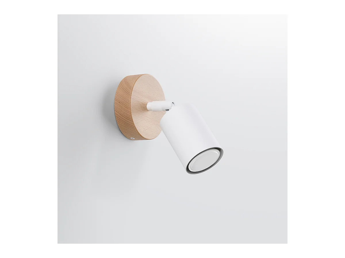 Wandlampen Flare modern van  - 1 lichtbronnen 3000K - L.16 x H.16 cm - wit hout