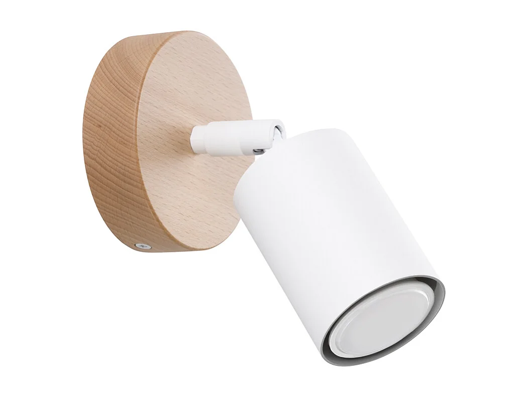 Appliques Flare moderne en acier/bois - 1 sources lumineuses 3000K - L.16 x H.16 cm - bois blanc