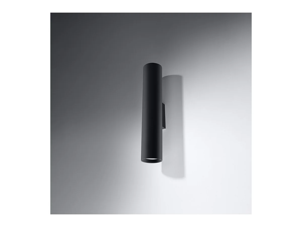 Wandlampen Toris modern van  - 2 lichtbronnen 3000K - L.6 x H.30 cm - zwart