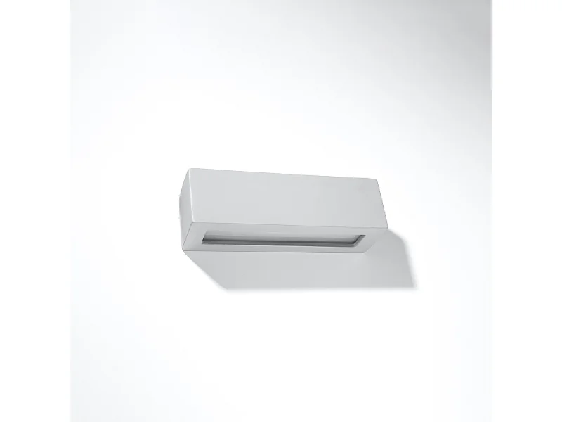 Lampade da parete Solara moderno di ceramica/vetro - 1 sorgenti luminose 4000K - L.32,5 x A.9,5 cm - grigio