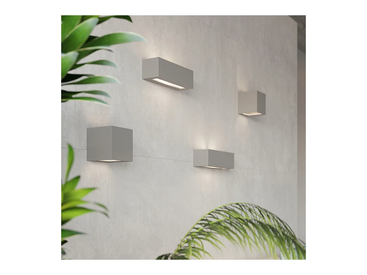 Wandlampen Solara modern aus  Keramik/Glas - 1 lichtquellen 4000K - L.32,5 x H. cm - grau