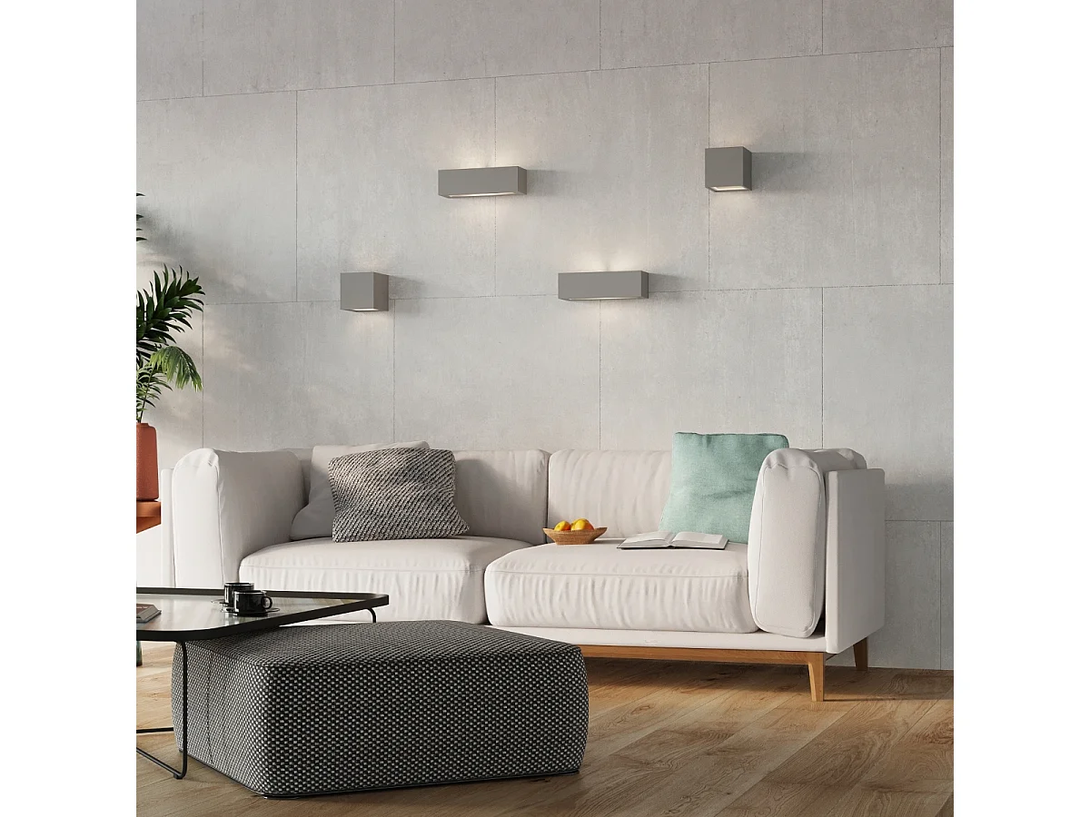 Appliques Solara moderne en céramique/verre - 1 sources lumineuses 4000K - L.32,5 x H.9,5 cm - gris