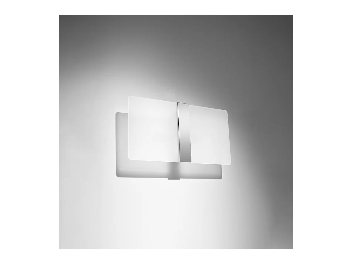 Wandlampen Feralia modern van  - 2 lichtbronnen 4000K - L.35 x H.18 cm - wit/chroom