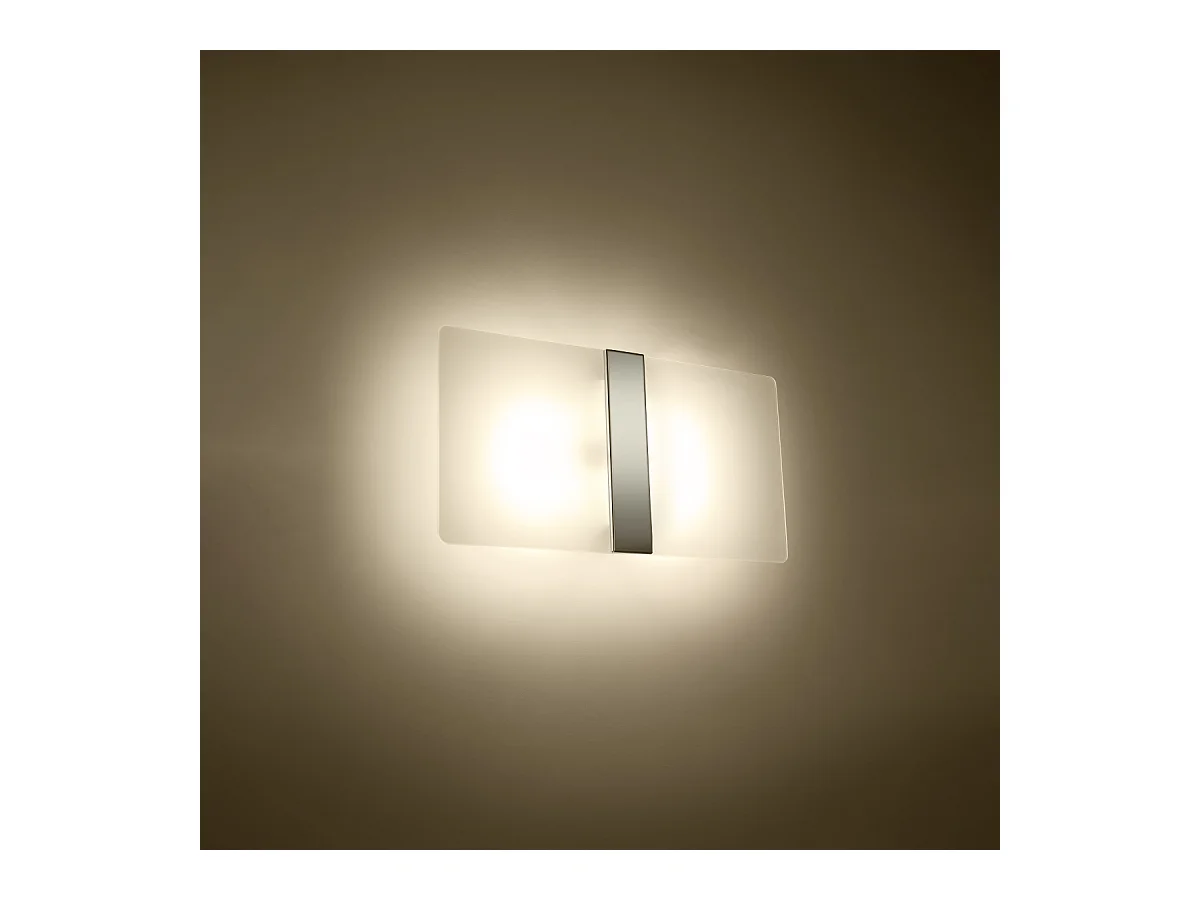 Wandlampen Feralia modern van  - 2 lichtbronnen 4000K - L.35 x H.18 cm - wit/chroom