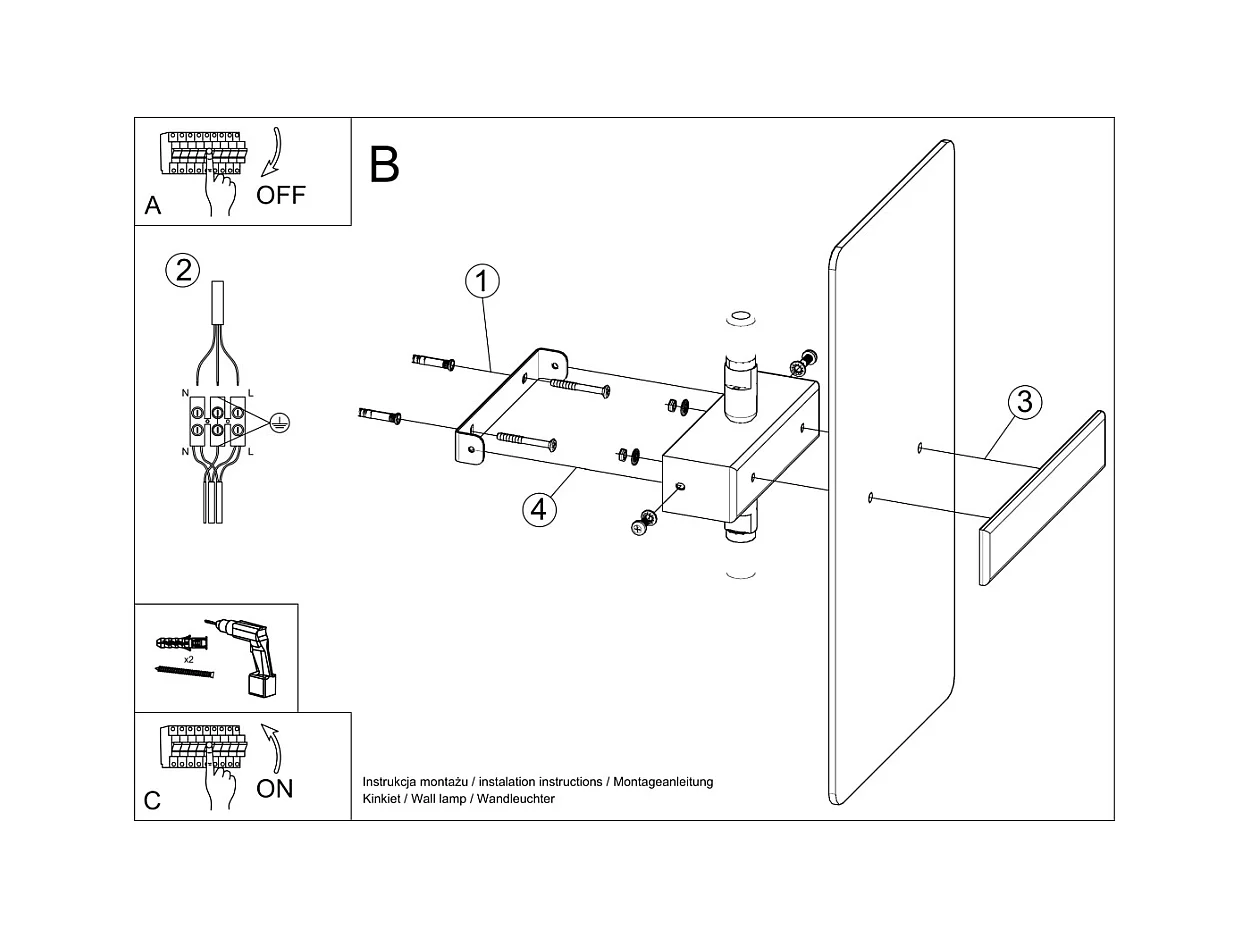 Wandlampen Feralia modern van  - 2 lichtbronnen 4000K - L.35 x H.18 cm - wit/chroom