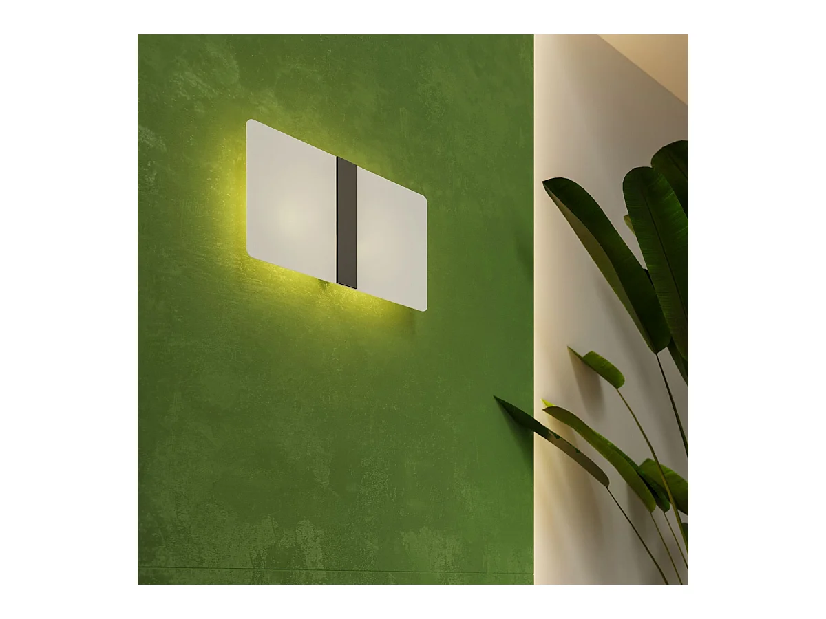 Wandlampen Feralia modern van  - 2 lichtbronnen 4000K - L.35 x H.18 cm - wit/chroom