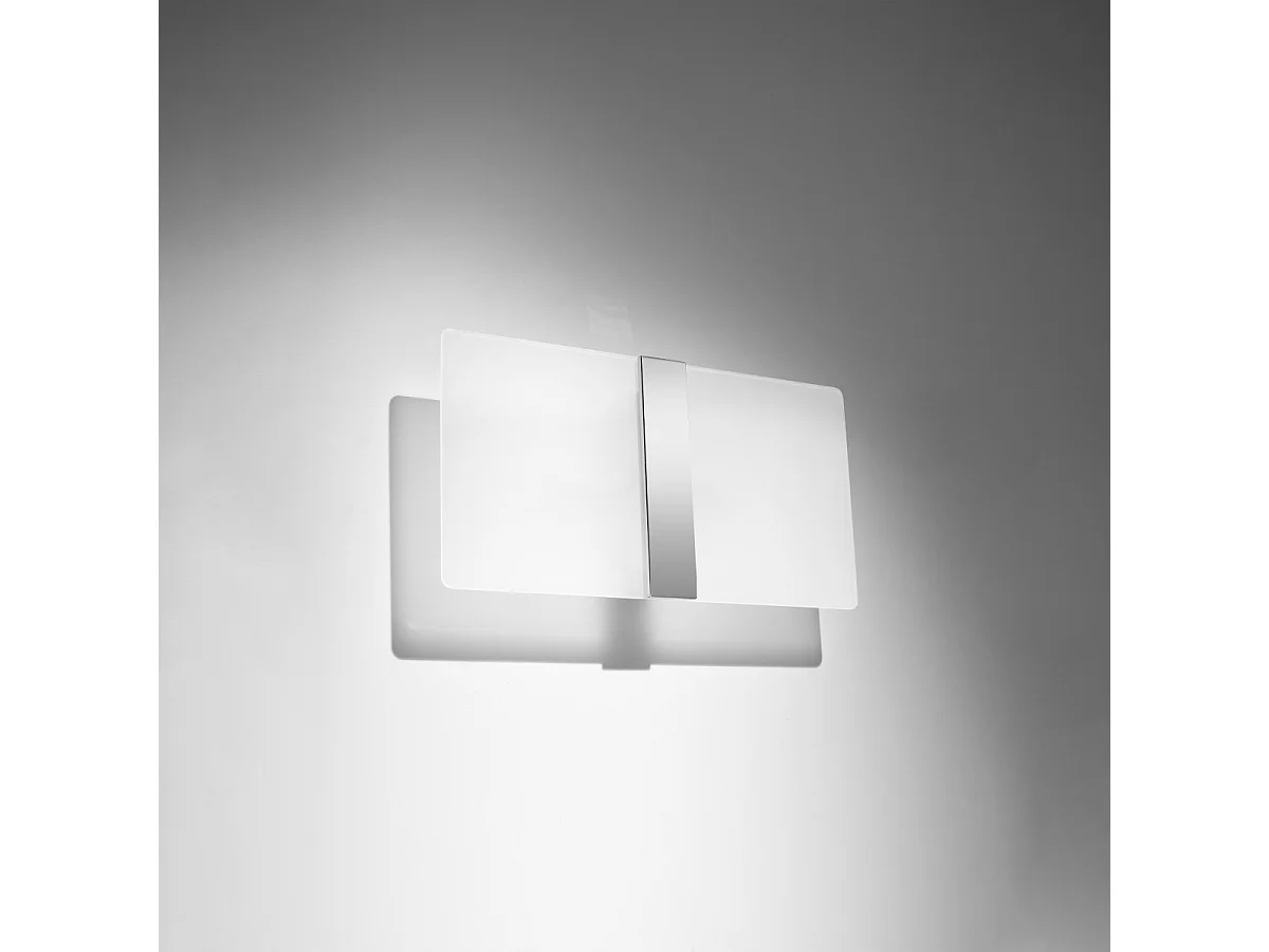 Wandlampen Feralia modern van  - 2 lichtbronnen 4000K - L.35 x H.18 cm - wit/chroom