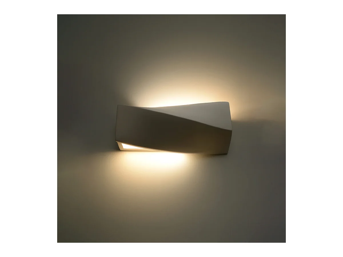 Lampade da parete Sigmonix mini moderno di ceramica/vetro - 1 sorgenti luminose 3000K - L.35 x A.12 cm - bianco