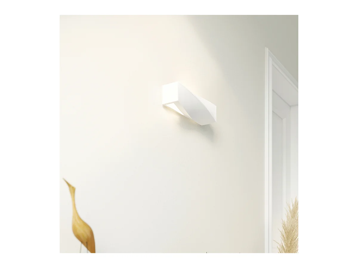 Lampade da parete Sigmonix mini moderno di ceramica/vetro - 1 sorgenti luminose 3000K - L.35 x A.12 cm - bianco