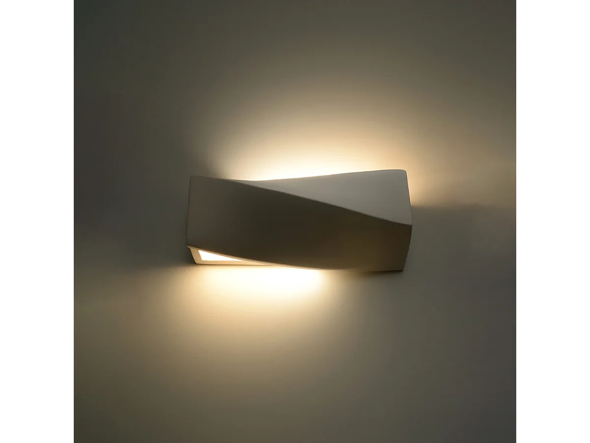 Appliques Sigmonix mini moderne en céramique/verre - 1 sources lumineuses 3000K - L.35 x H.12 cm - blanc
