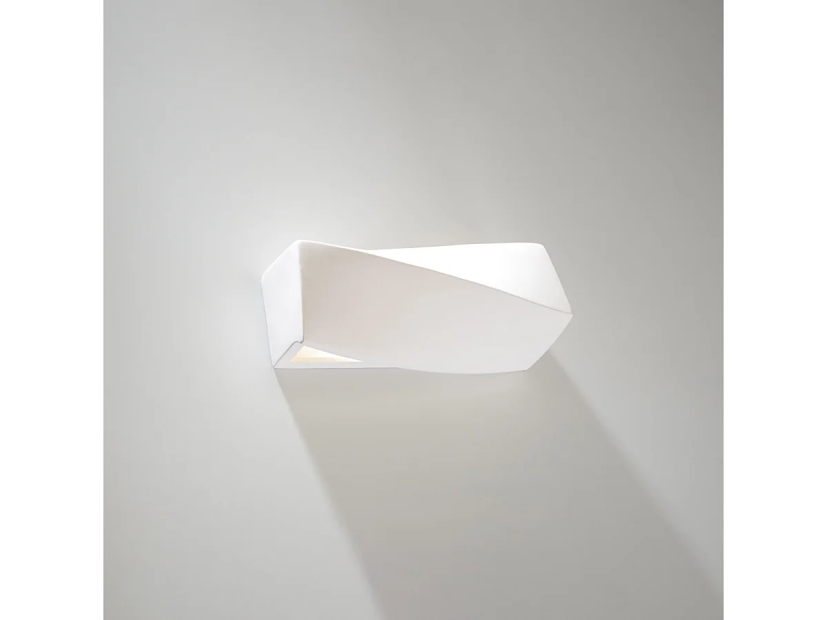 Appliques Sigmonix mini moderne en céramique/verre - 1 sources lumineuses 3000K - L.35 x H.12 cm - blanc