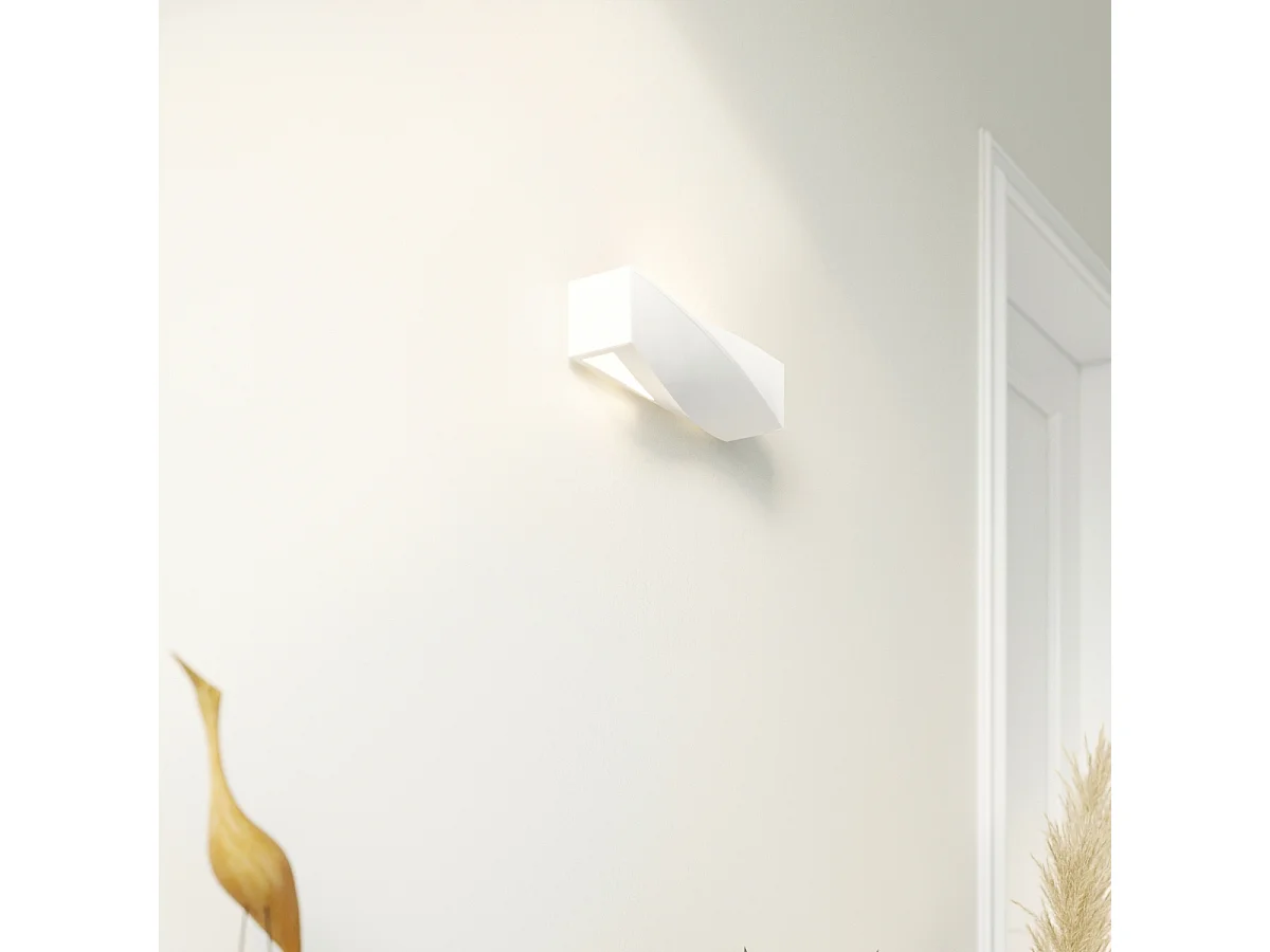 Appliques Sigmonix mini moderne en céramique/verre - 1 sources lumineuses 3000K - L.35 x H.12 cm - blanc