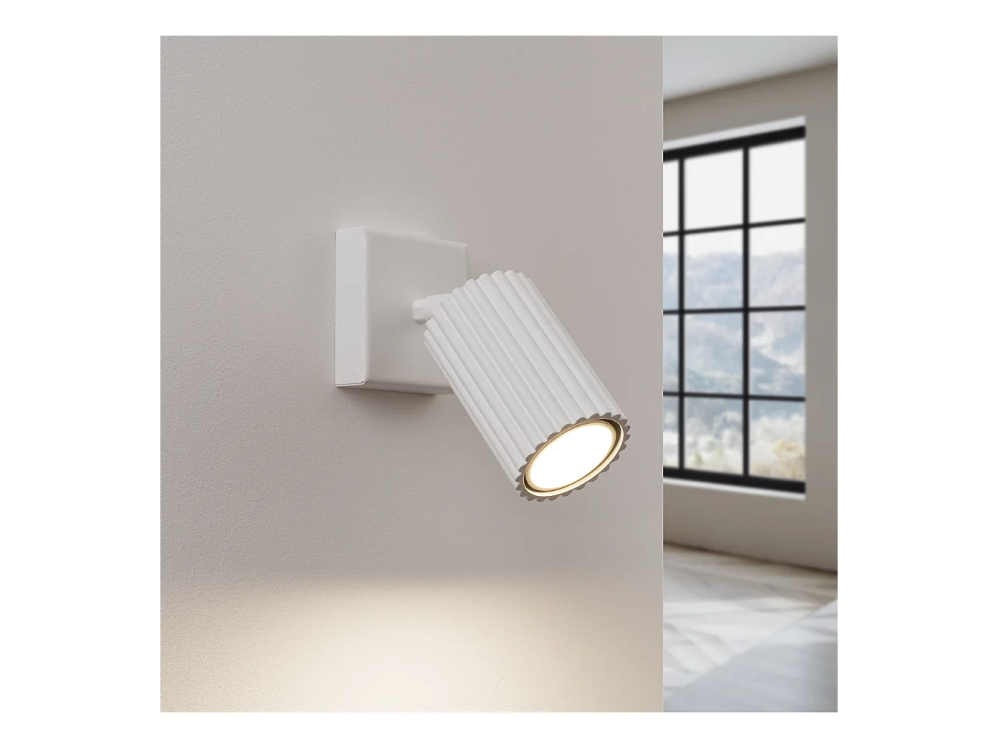Applique Gloow minimaliste en aluminium - 1 sources lumineuses 3000K - L.8 x H.8 cm - blanc