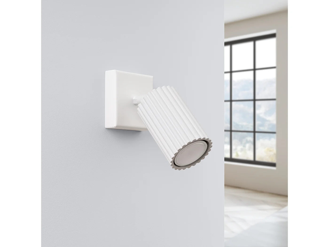 Applique Gloow minimaliste en aluminium - 1 sources lumineuses 3000K - L.8 x H.8 cm - blanc