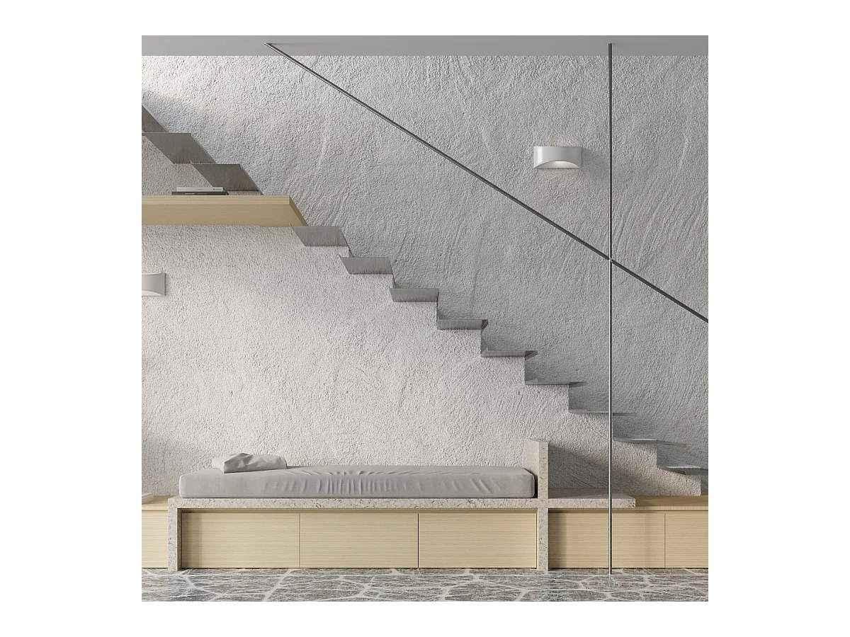 Lampade da parete Litte moderno di ceramica - 1 sorgenti luminose 4000K - L.31,5 x A.14,5 cm - bianco