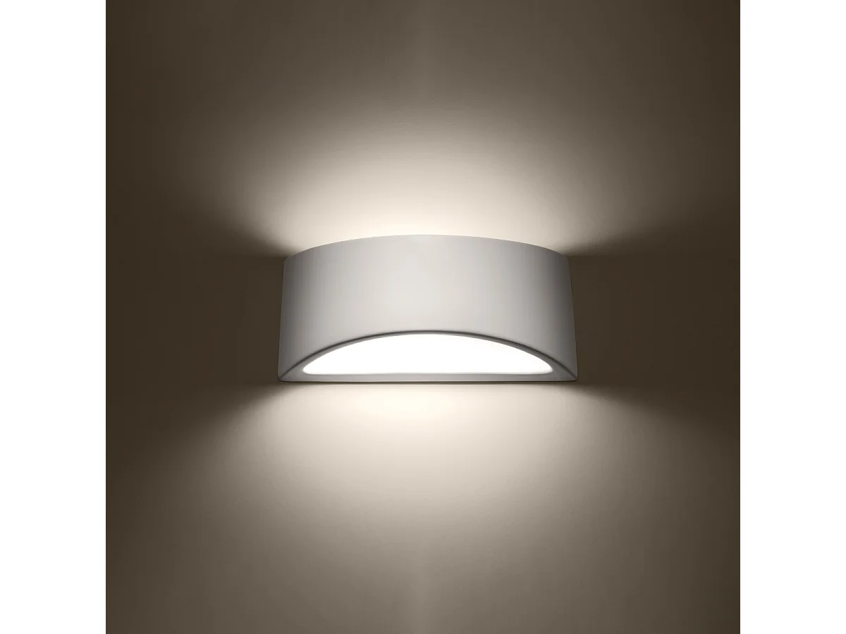 Appliques Litte moderne en céramique - 1 sources lumineuses 4000K - L.31,5 x H.14,5 cm - blanc