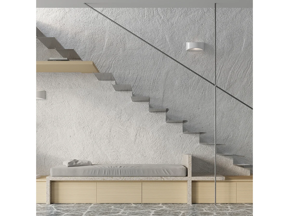 Appliques Litte moderne en céramique - 1 sources lumineuses 4000K - L.31,5 x H.14,5 cm - blanc